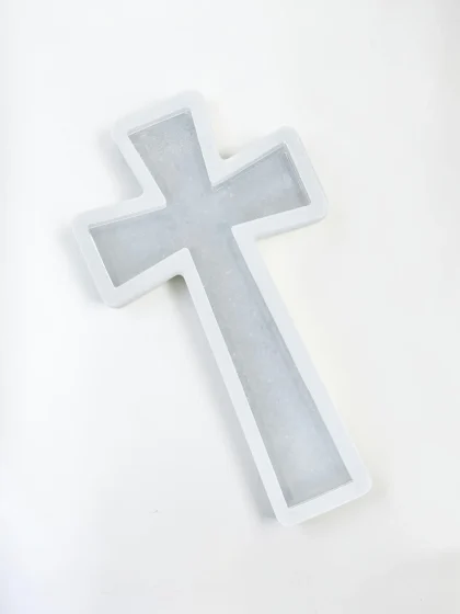 Royalchessset Flared Cross Silicone Mold Epoxy Resin Casting Angled Design 15x8x1 Inch