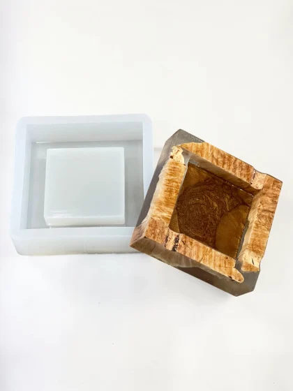 Royalchessset Silicone Mold for Epoxy Resin Square Casting Tray 6x6x2 Inch