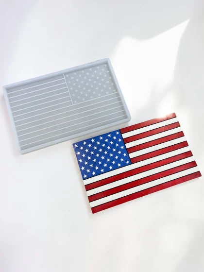 Royalchessset American Flag Silicone Mold Platinum Cure Resin Casting Mold 24x15x1 inch