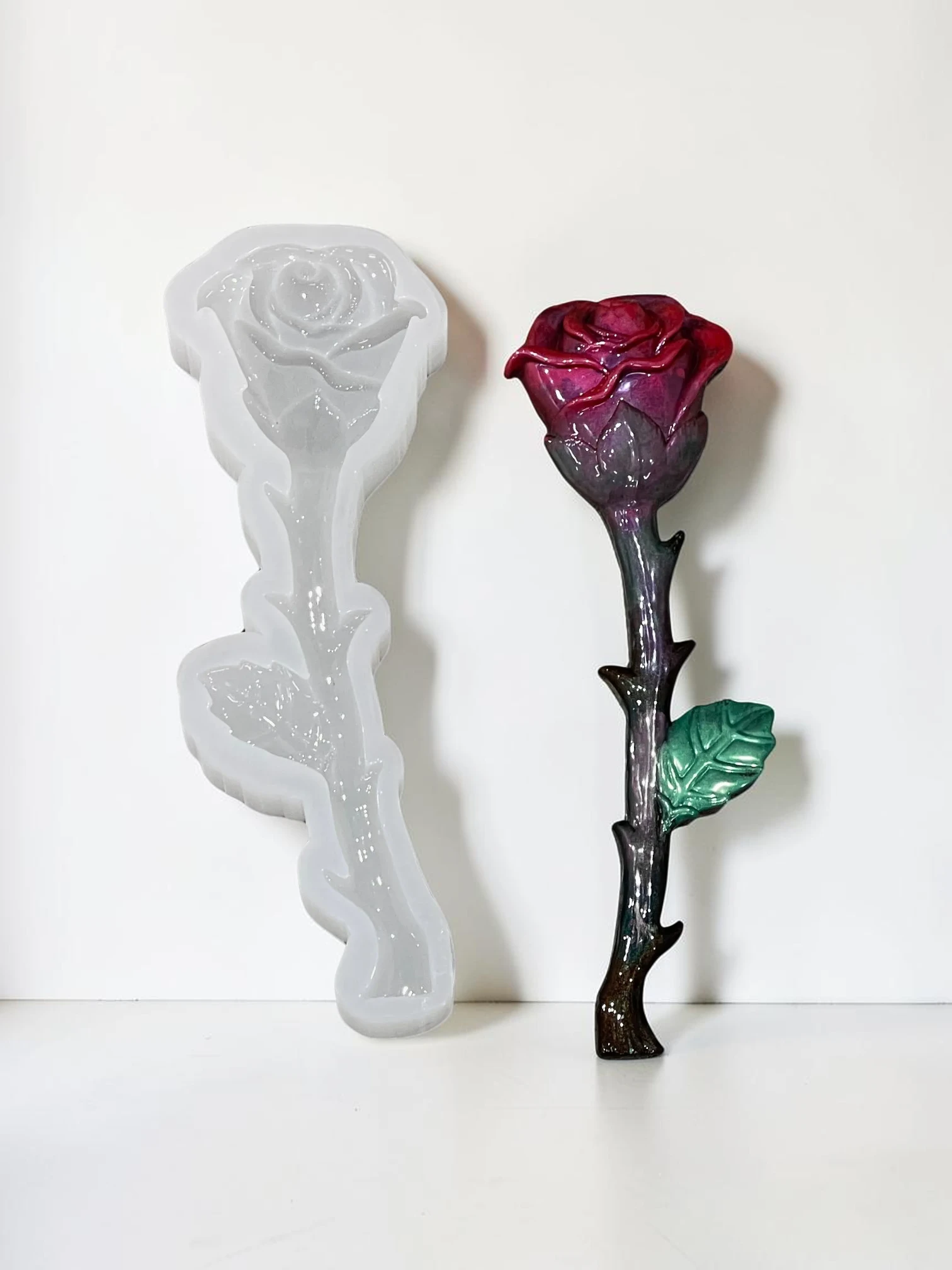 Royalchessset 3D Rose Flower Silicone Mold Platinum Cure Resin Casting & Chocolate Tray 12x3.7x1.25 Inch