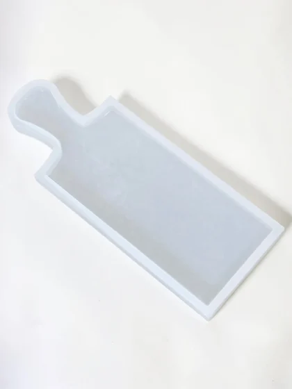 Royalchessset Charcuterie Board Mold Silicone Platinum Cure Resin Serving Tray with Paddle Handle 20x7x1 Inch