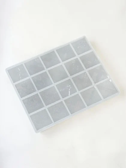 Royalchessset Coaster Mold 20-Cavity Silicone for Epoxy Resin Casting 4.125x4.125x0.5 Inch