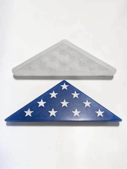 Royalchessset 13 Folds American Flag Memorial Silicone Mold Platinum Cure Resin Casting Tool 18x7.4x0.75 inch