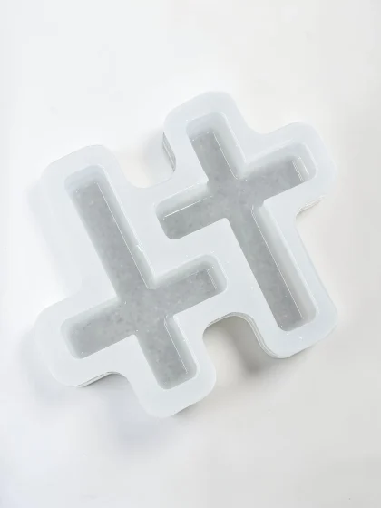 Royalchessset Double Mini Cross Silicone Mold Epoxy Resin Platinum Cure Silicone 6x4.3 Inch