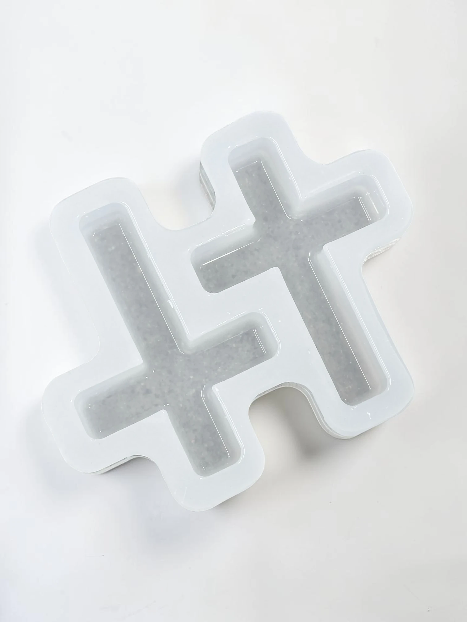 Royalchessset Double Mini Cross Silicone Mold Epoxy Resin Platinum Cure Silicone 6x4.3 Inch