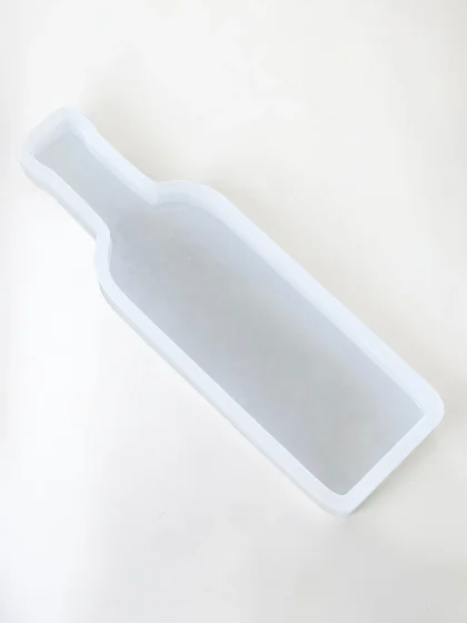 Royalchessset Wine Bottle Shaped Cheese Board Silicone Mold Platinum Cure Resin Casting Tray 18x5x1 inch