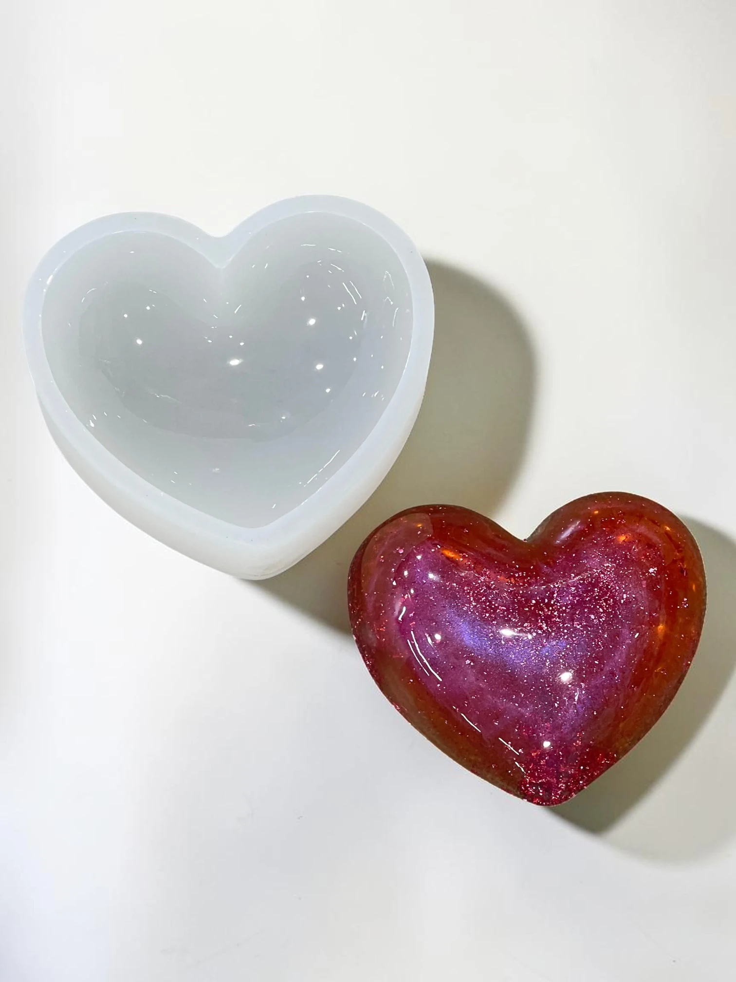 Royalchessset Heart Silicone Mold Rounded 3D Platinum Cure 7.0 x 6.0 x 2.0 inch