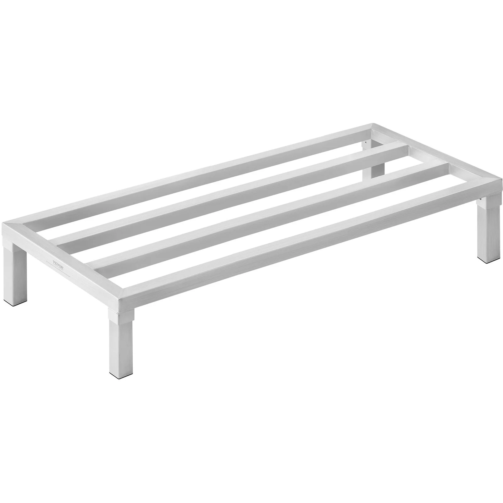 Aluminum Dunnage Rack, 48" x 20" Commercial Food Floor Rack, 8" Off the Floor, 1800 lbs Capacity All-Welded Aluminum Storage Rack, for Storage in Restaurants, Kitchens, Garages and Vehicles