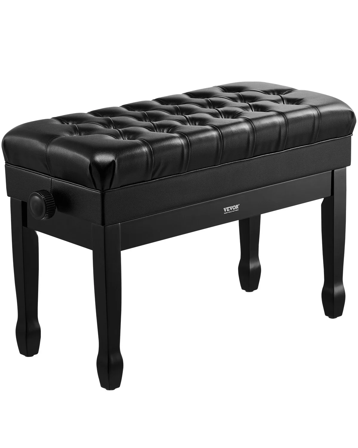 Piano Bench, 29.5" x 14" x 20.3", Duet Keyboard Piano Chair with 20.3"-23.4" Adjustable Height, Padded Cushion, Storage Compartment for Music Books, Wooden Piano Stool Seat, for Vanity, Bedroom