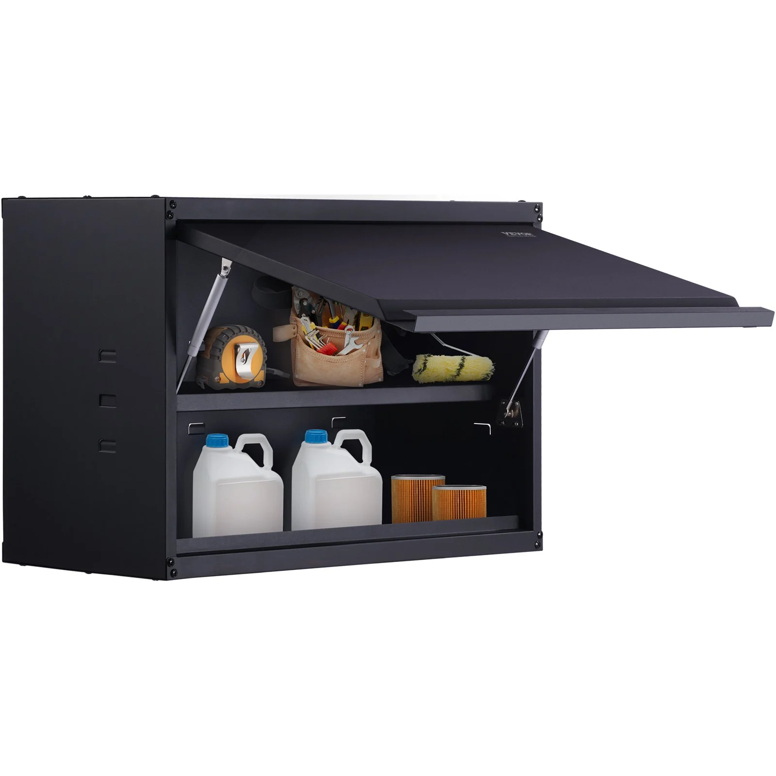 Metal Storage Cabinet, 120lbs Load Capacity per Shelf, 20'' Tall Wall-Mounted Powder-Coating Steel Garage Cabinet with Adjustable Shelf, Press to Lock & Open Door, Perfect for Office Home Garage