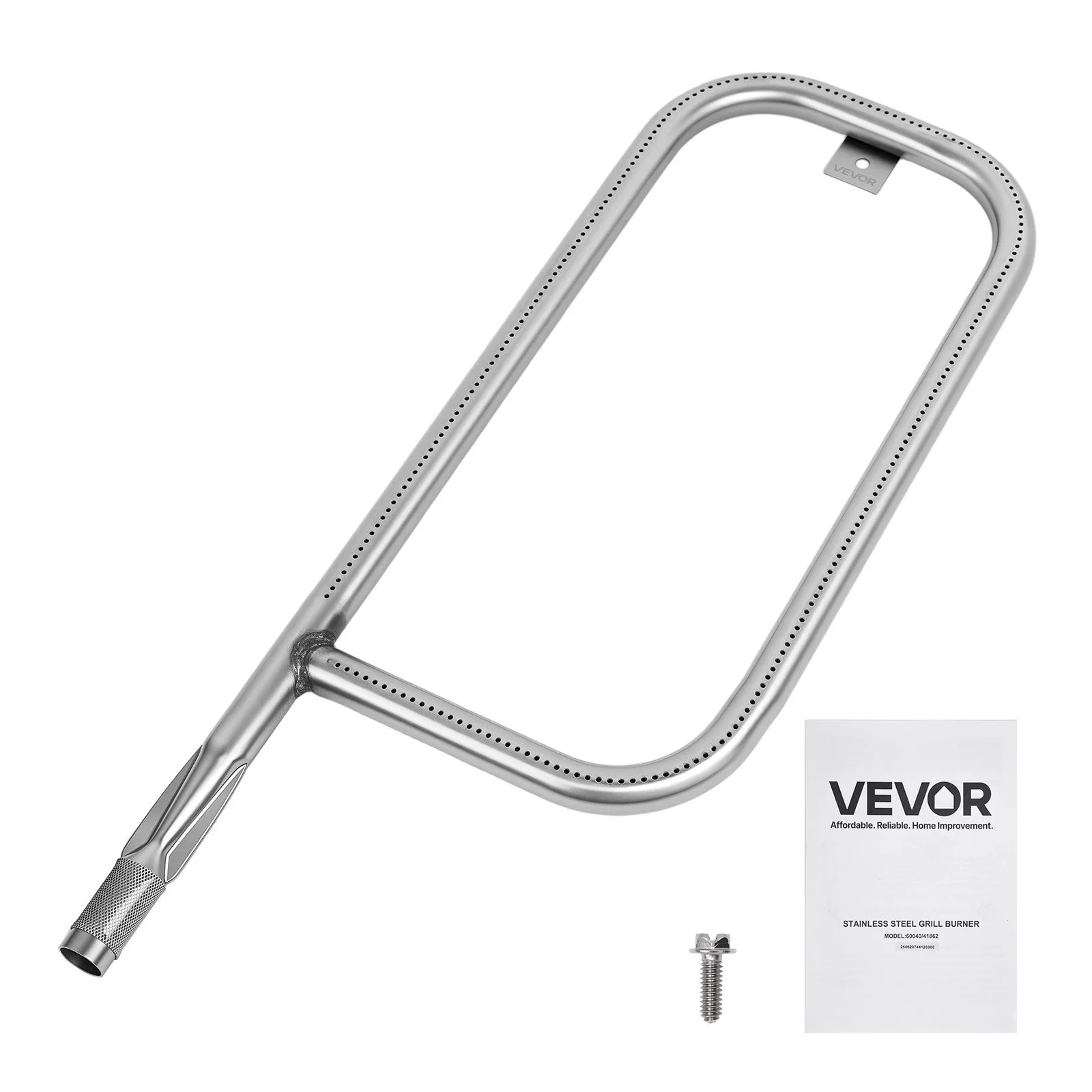 Grill Burner Tube for Weber Q200, Q220, Q2000, Q2200, Q2400, 20.5 inch 304 Stainless Steel Tube Burner for Weber 396000, 396001, 396002, 566002, 53060001, Replacement Part 60041, 69956, 41862