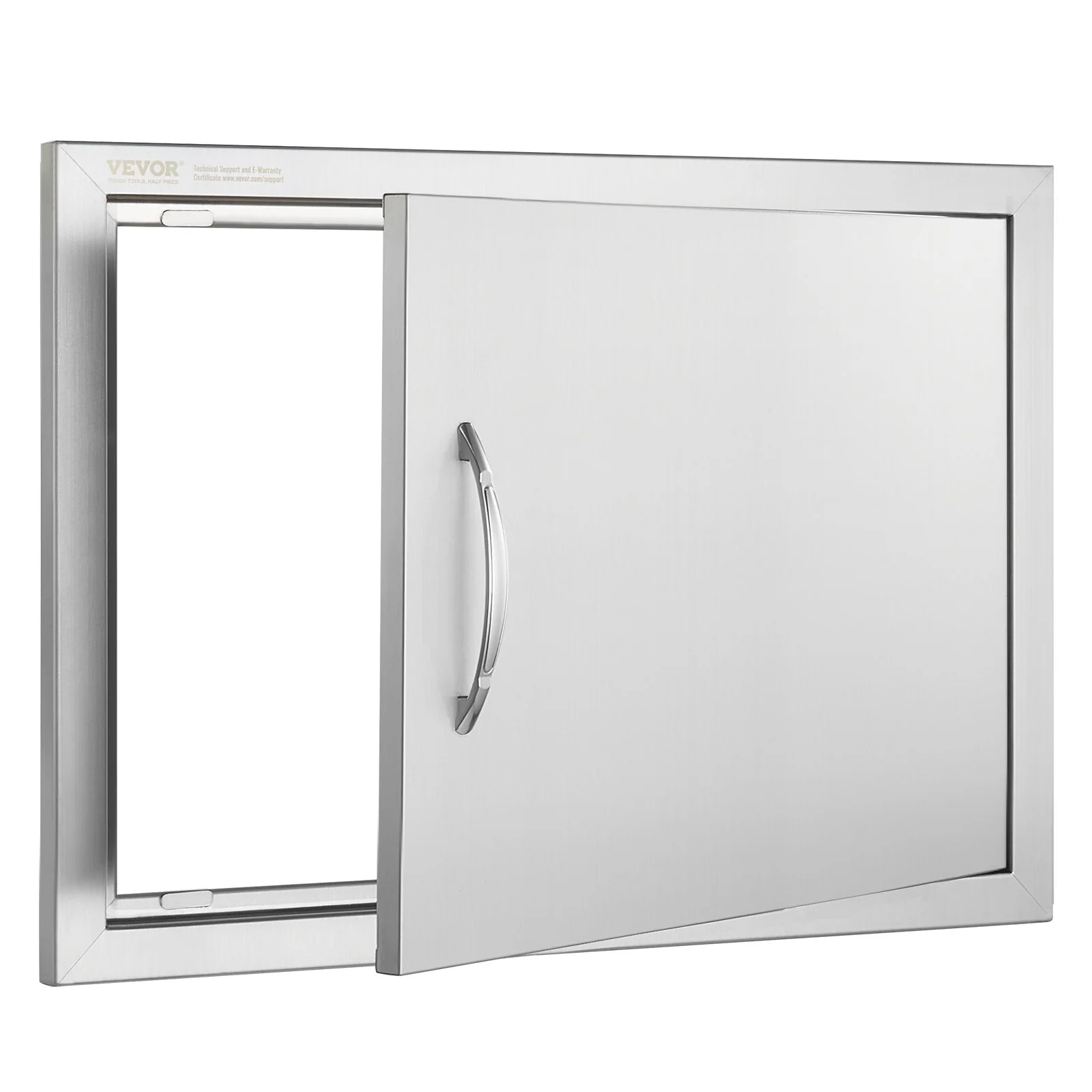 BBQ Access Door, 24W x 17H Inch Single Outdoor Kitchen Door, Stainless Steel Flush Mount Door, Wall Vertical Door with Handle, for BBQ Island, Grilling Station, Outside Cabinet - Image 4