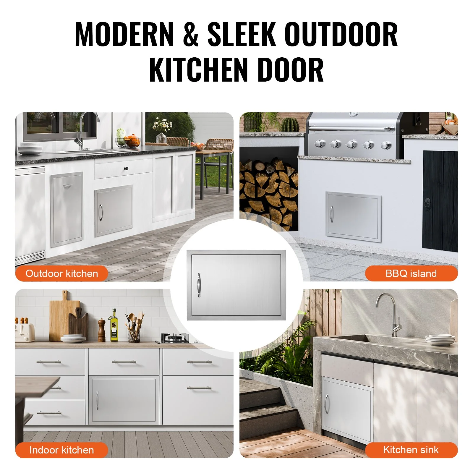 BBQ Access Door, 24W x 17H Inch Single Outdoor Kitchen Door, Stainless Steel Flush Mount Door, Wall Vertical Door with Handle, for BBQ Island, Grilling Station, Outside Cabinet - Image 10