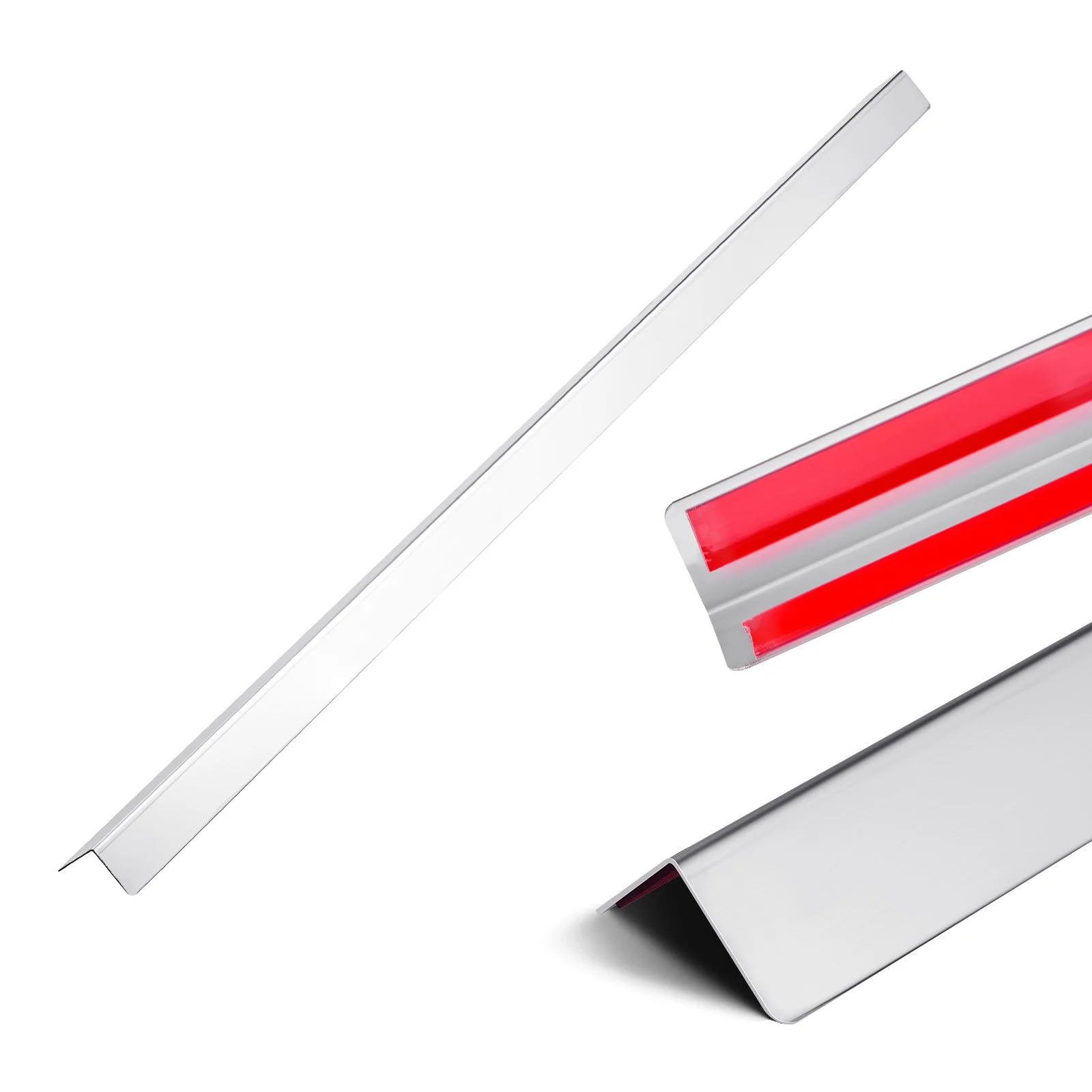 Stainless Steel Wall Corner Protector, 1.5 x 1.5 x 48 inch, 10 Pack Metal Corner Guards, 304 Stainless Steel Edge Trim 90-Degree Angle for Home,Office,Commercial Wall Protection, with 3m Tape