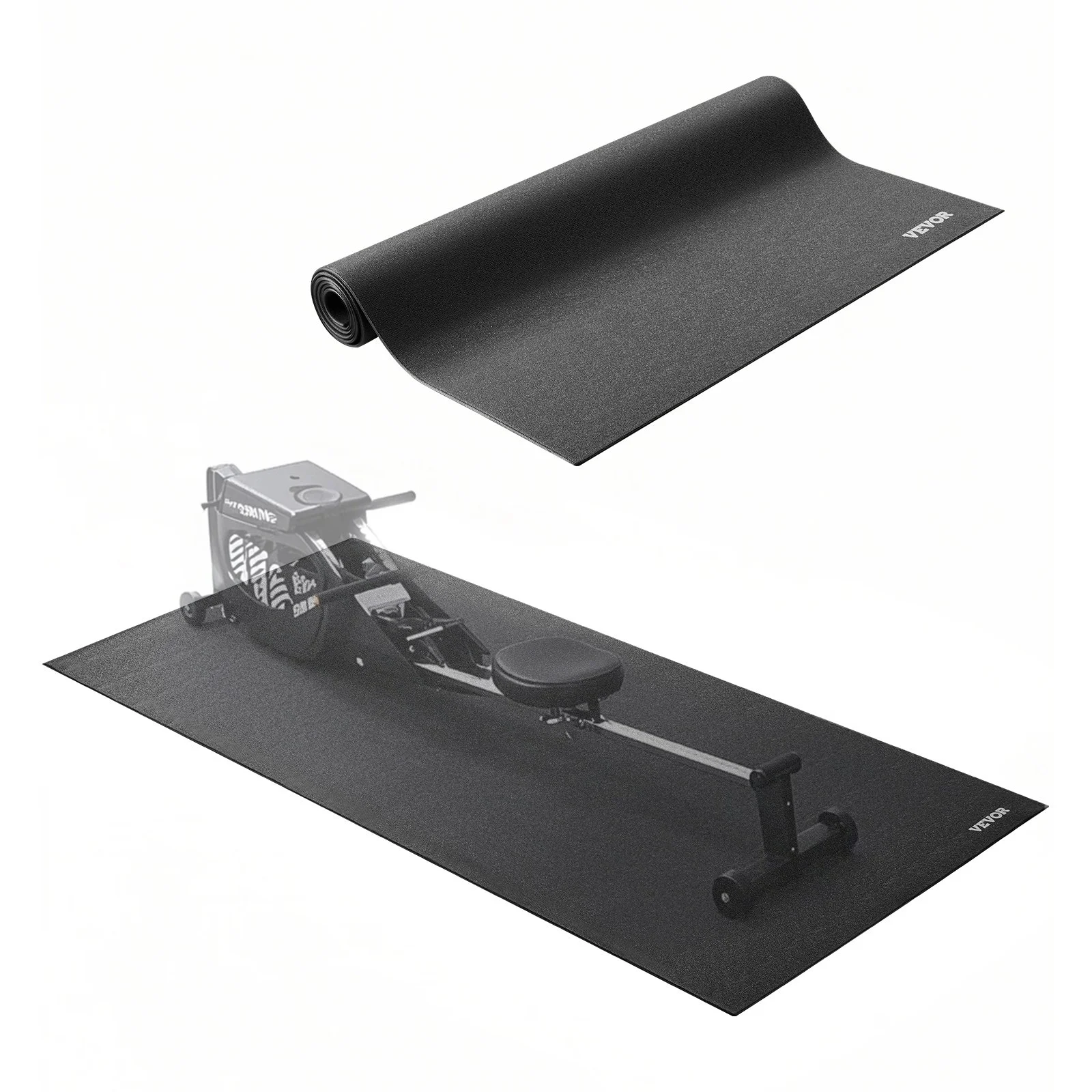 Treadmill Mat for Carpet Floor, 1/4" Thick, 30" x 72" Exercise Equipment Mat for Treadmills, Stationary & Recumbent Bikes, High Density PVC Floor Protector, Waterproof and Non-slip for Home Gym