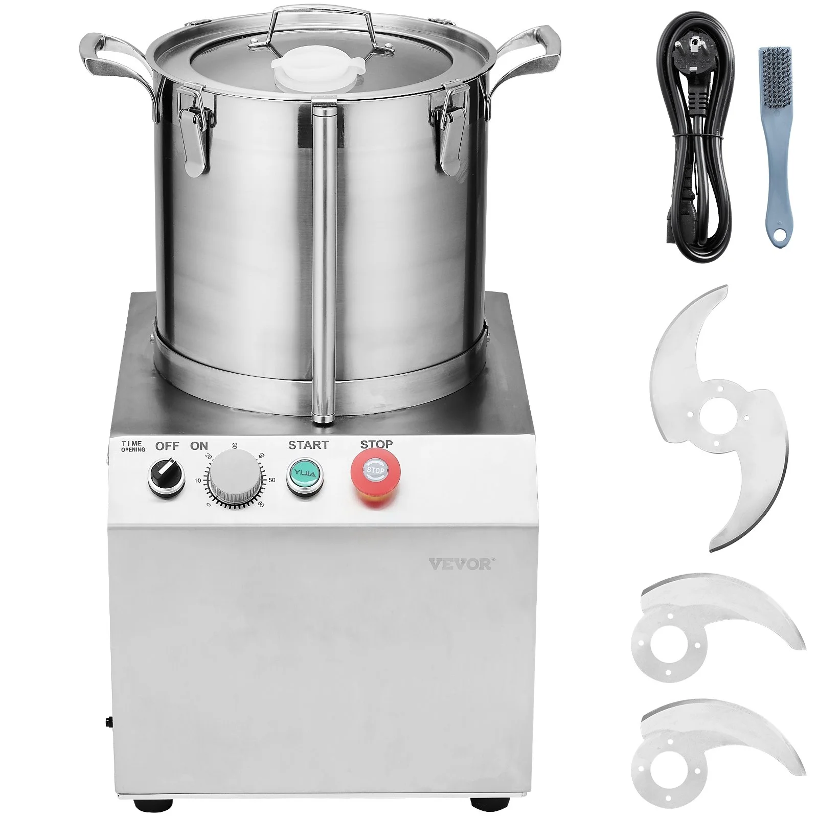 Food Processor & Vegetable Chopper, 15.9 Quart Food-Grade Stainless Steel Food Processor Chopper with 2 Extra S-Curve Blades, Ideal for Chopping Vegetables, Fruit, Grains, Nuts