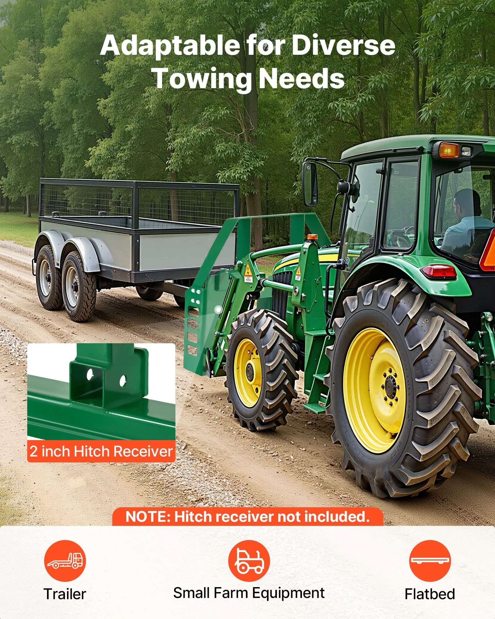 Pallet Fork Frame Attachment with 48-inch Skid Steer Forks for JD Tractors - Image 12