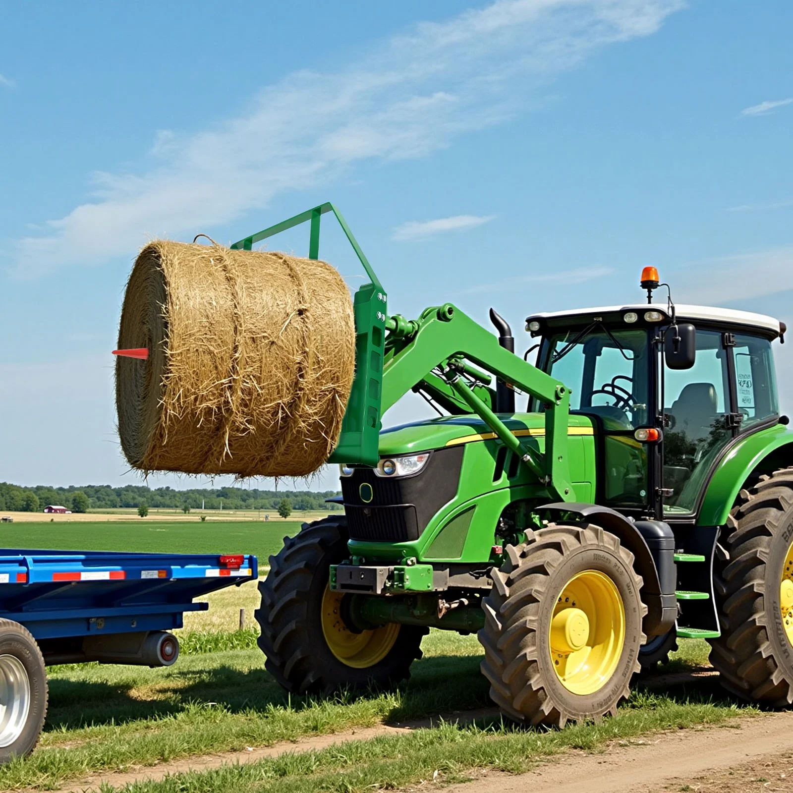 Pallet Fork Frame Attachment with 48-inch Skid Steer Forks for JD Tractors - Image 4