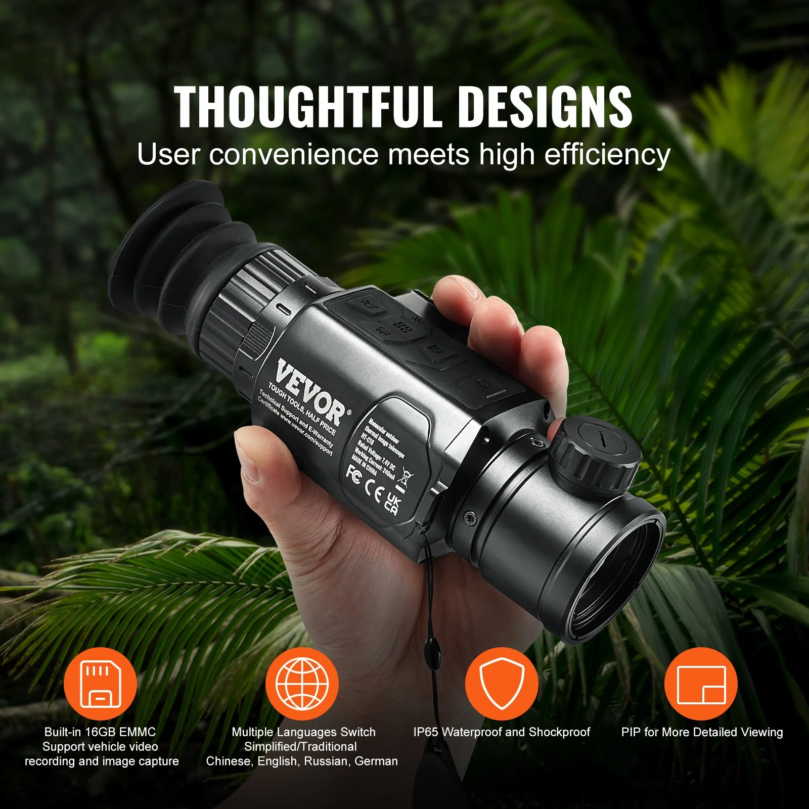 Thermal Imager Monocular Hunting Imaging Telescope 1X -8X Zoom 0.39" OLED Scrren - Image 5