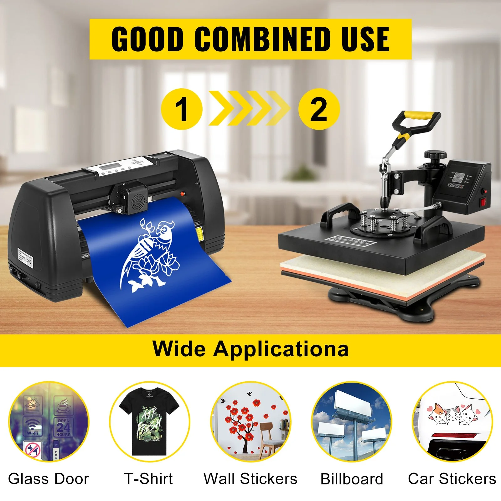 Digital Clamshell 15" X 15" (38 X 38cm) Heat Transfer Press + 14 Inch Vinyl Cutter Machine Kit Software - Image 3