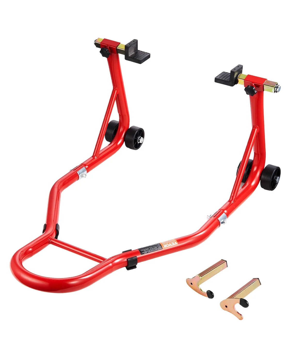 Motorcycle Rear Wheel Stand, 850 LBS Load Capacity Heavy Duty Rear Wheel Stand with U + L Fork Swingarm Spool, Adjustabe Motorcycle Lift Jack Stand, for Suzuki Yamaha Honda Kawasaki, Red