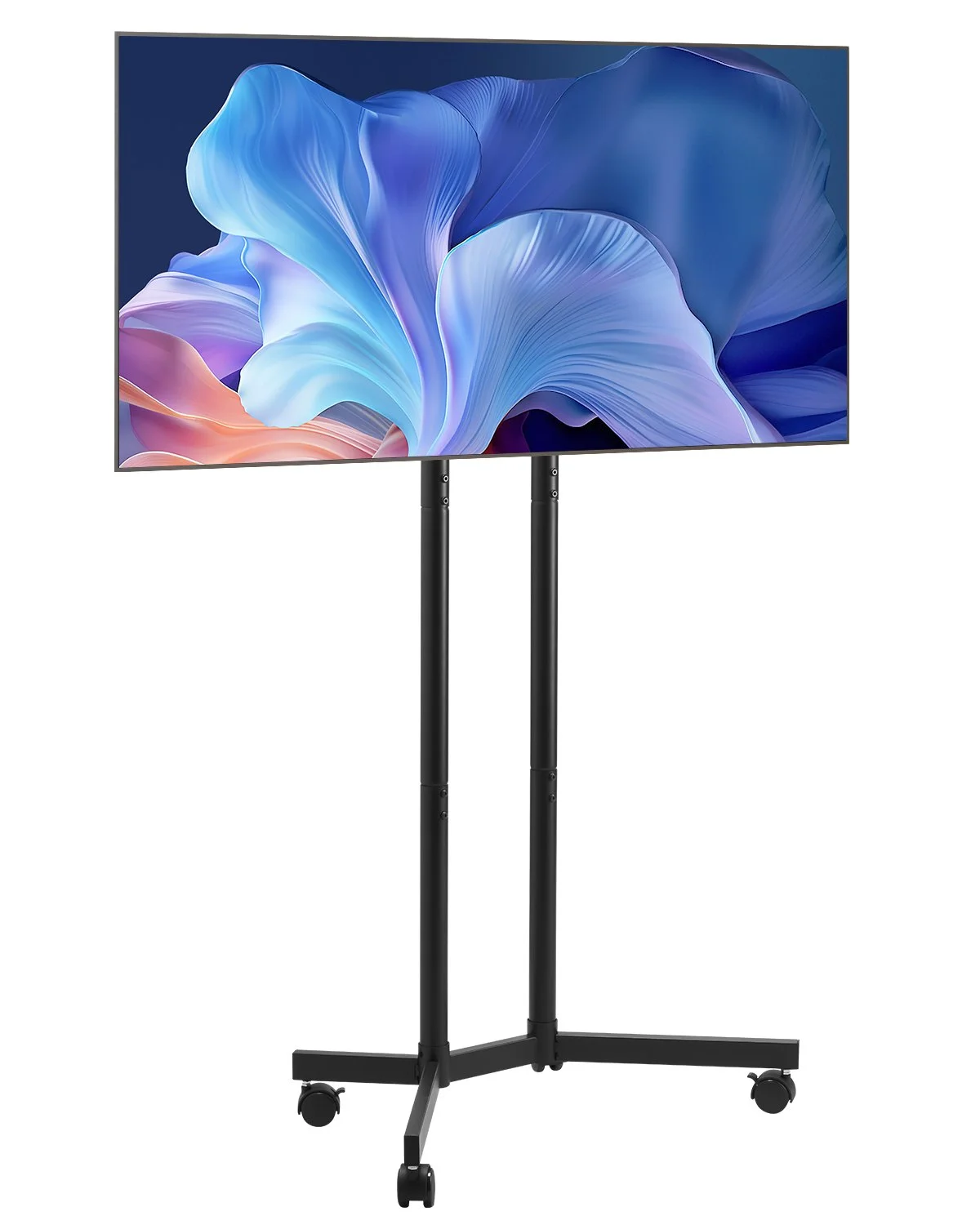 Rolling TV Stand, Mobile TV Cart for 32-65 Inch Screens, Height Adjustable, Portable Monitor Stand with Wheels Holds up to 88 lbs for Living Room, Bedroom, Office, Outdoor, Max VESA 400x400mm