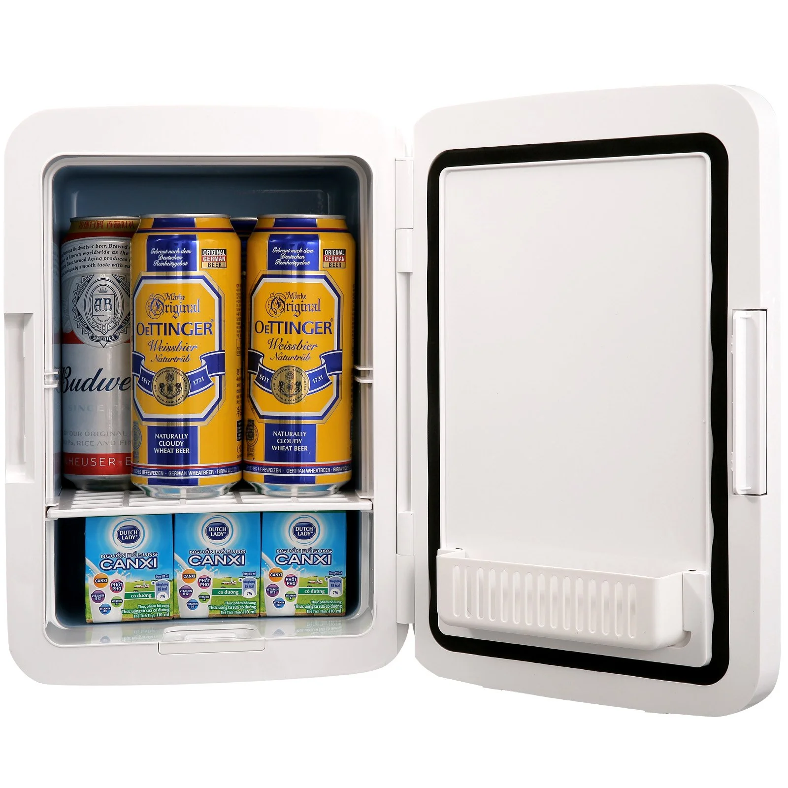 Vevor Mini Fridge for Bedroom, 10 Liter/12 Can Portable Fridges, Luxury Small Beverage Refrigerator for Skincare Food Breast Milk Chill, AC/DC Cooler Warmer for Office Dorm Car, Black
