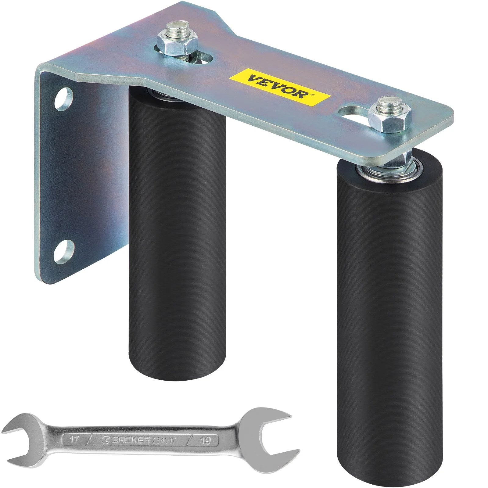 Gate Roller Guide 6" Sliding Gate Black Nylon Roller Coloring Zinc Painted Sliding Gate Guide With L-Shape Bracket and Adjustable Bolts Slide Gate Support Assembly For Sliding Gates Guide Rolle