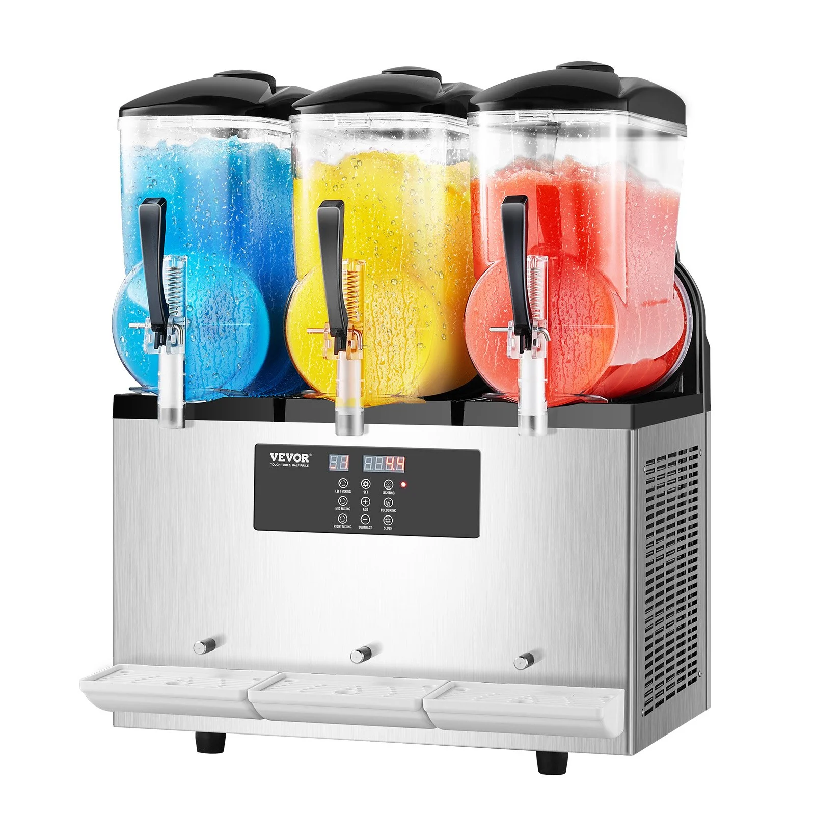 Commercial Slushy Machine, 12Lx3 Triple Tank Frozen Drink Machine, 144 Cups Stainless Steel Margarita Smoothie Frozen Drink Maker, Slushie Maker for Home Party Restaurants Cafe Bars - Image 12