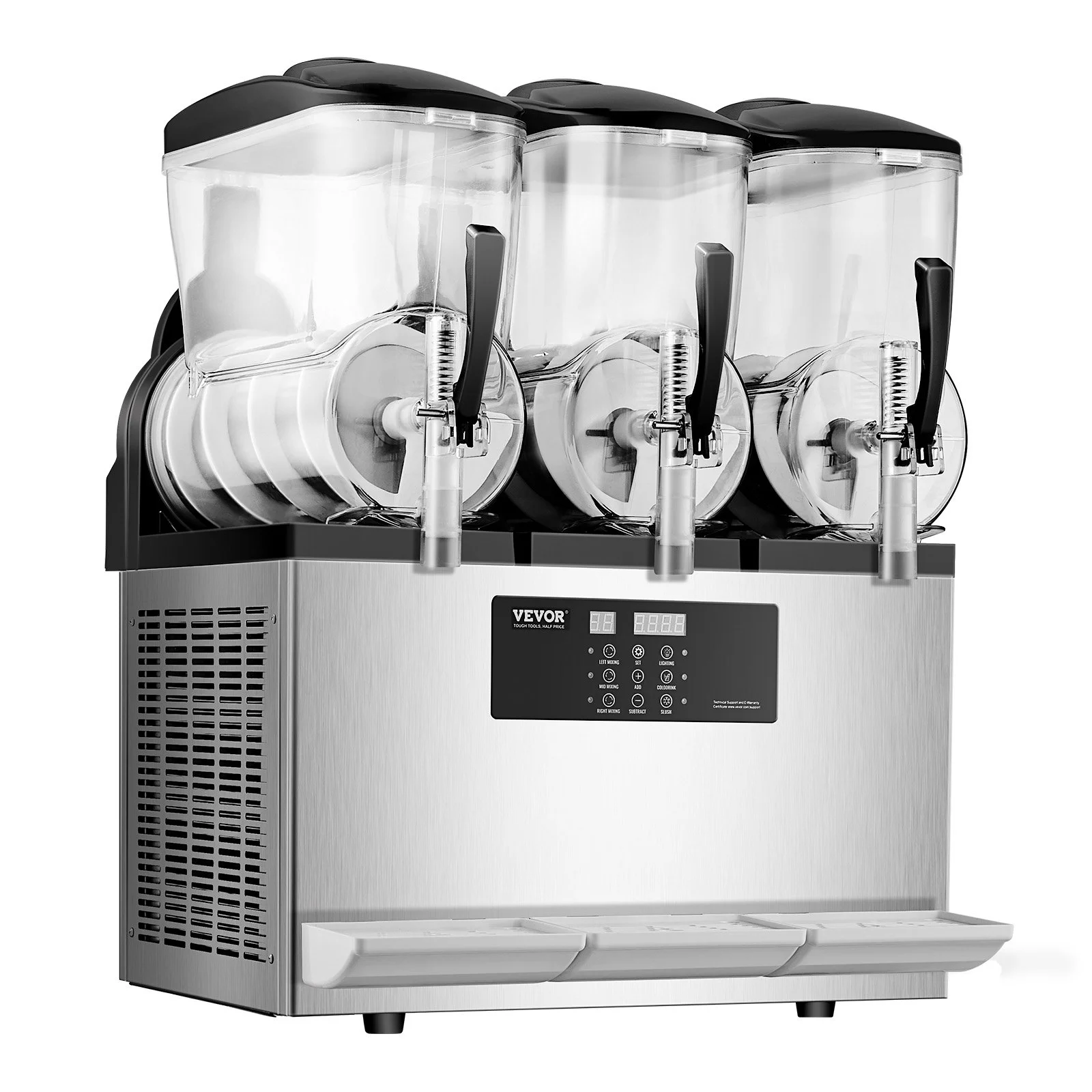 Commercial Slushy Machine, 12Lx3 Triple Tank Frozen Drink Machine, 144 Cups Stainless Steel Margarita Smoothie Frozen Drink Maker, Slushie Maker for Home Party Restaurants Cafe Bars - Image 5