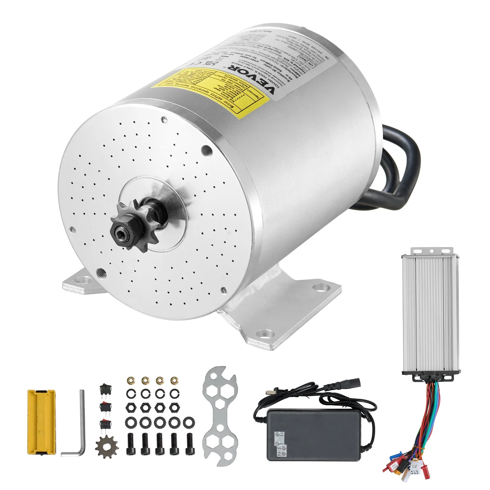 1800W Electric Brushless DC Motor Kit - 48V 4500rpm Motor with Upgraded Speed Controller for Go Karts E-Bike Motorcycle Scooter