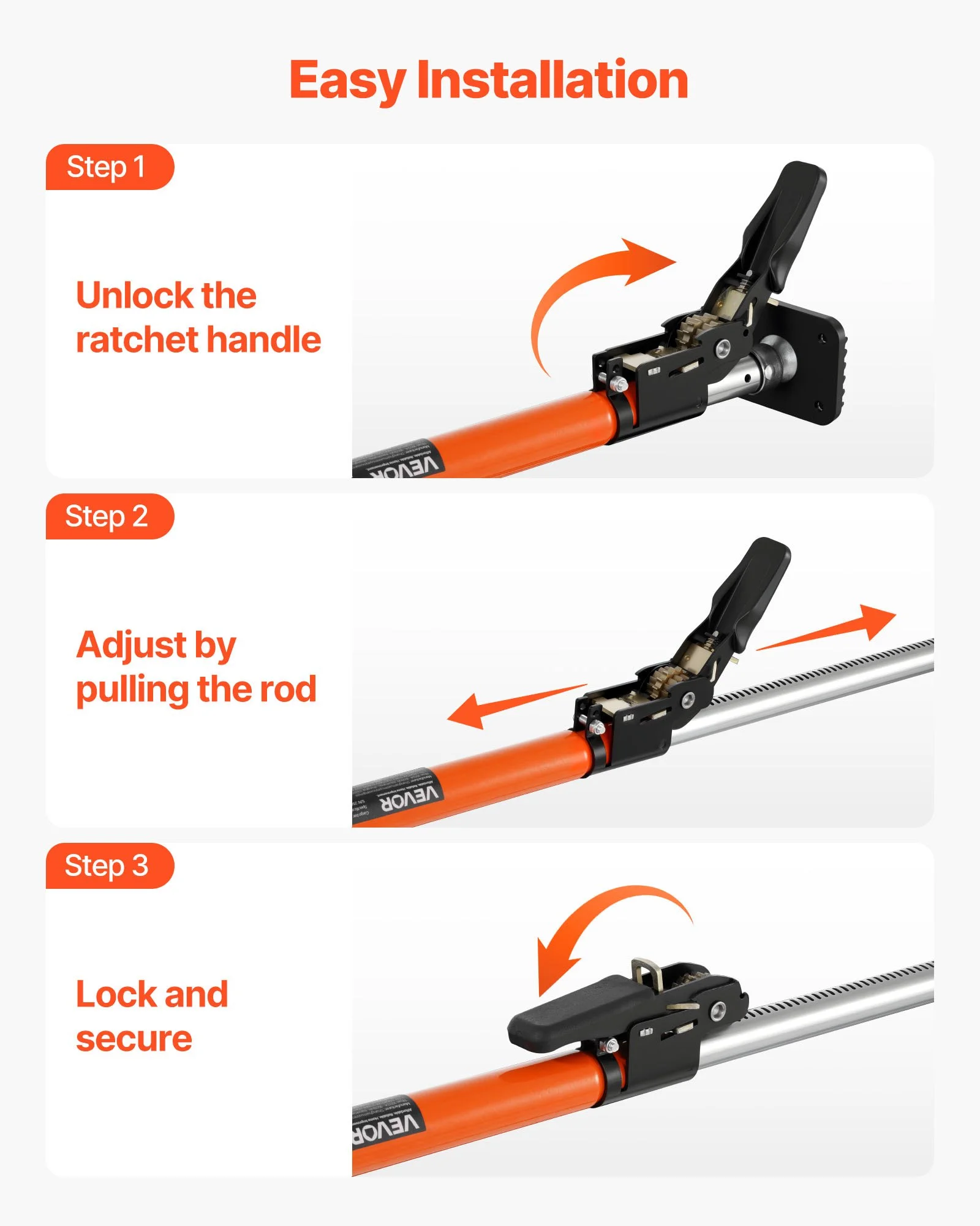 Cargo Bar, Cargo Bars Adjustable from 40" to 73", Heavy-duty Steel Cargos Stabilizer with Storage Net & Divider Bar, Telescoping Load Lock Bars for SUVs, Sedans - Image 4