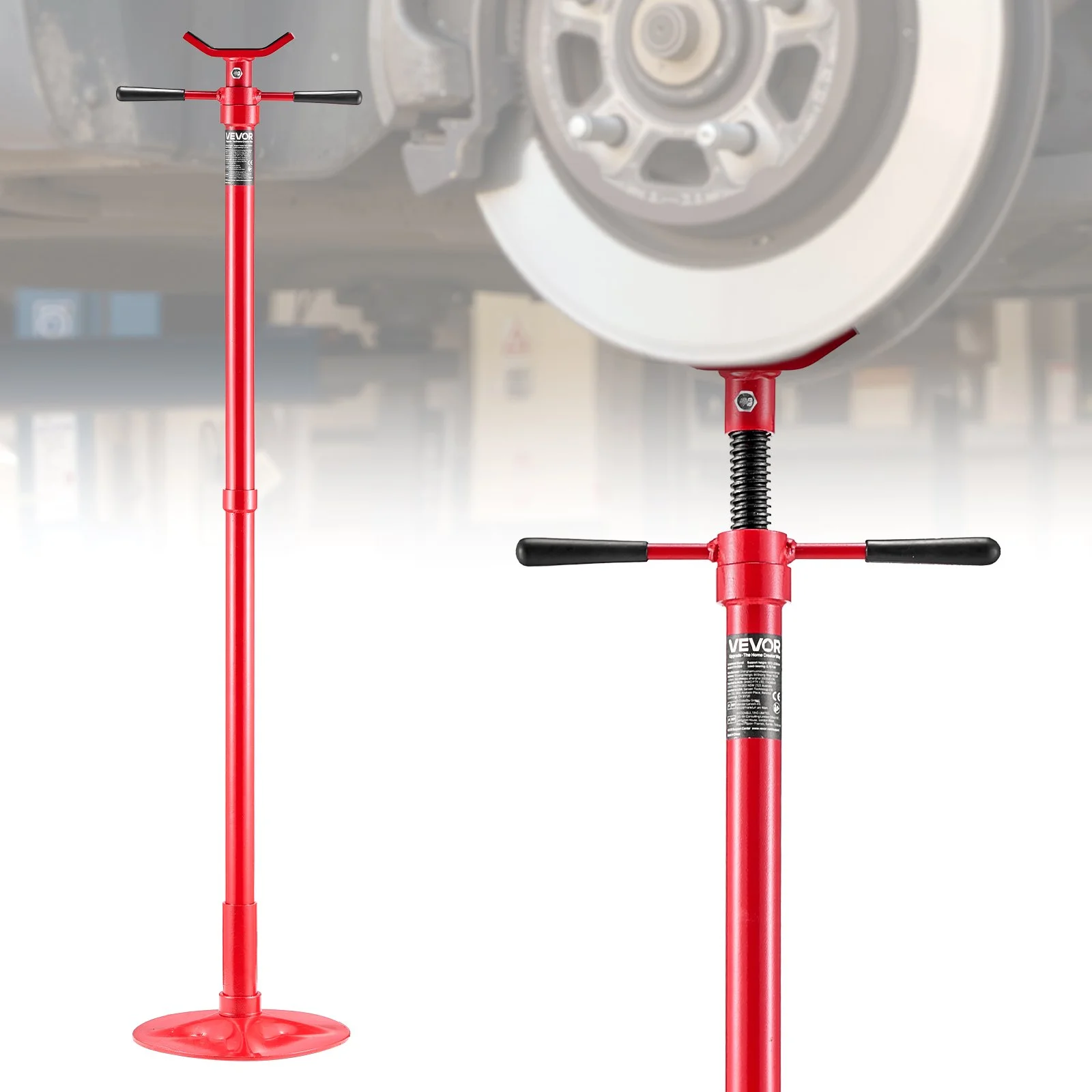Underhoist Support Stand, 1/2 Ton (1102 lbs) Capacity Under Hoist Jack Stand, Lifting from 54.02" to 83.86", Bearing Mounted Spin Handle, Self-Locking Threaded Screw, Support Vehicle Components