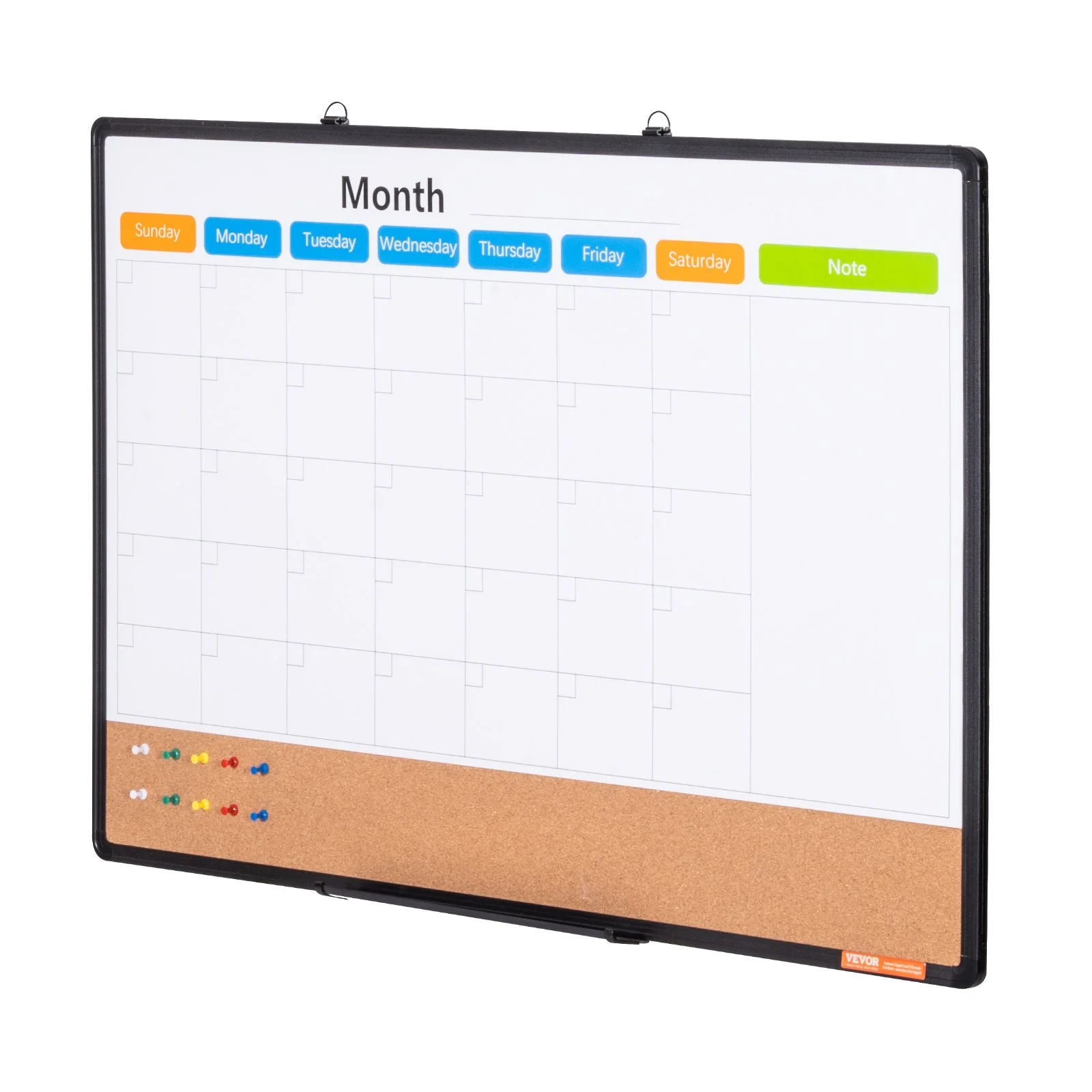 36"x 24" Monthly Calendar Whiteboard & Cork Board Combo with Aluminum Frame – 2-in-1 Magnetic Dry Erase Bulletin Board for Wall Mount – Ideal for School, Home, Office - Image 11