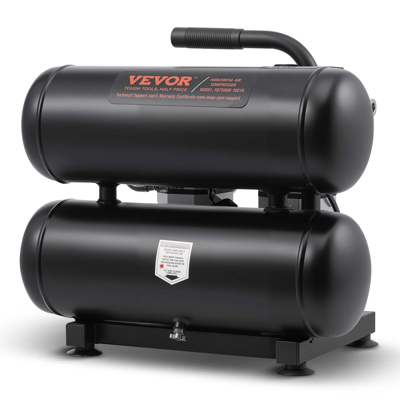 Air Compressor, 4.6 Gallon Steel Tank, 1HP 2.2 CFM@90 PSI Oil Free Air Compressor & Max. 120PSI Pressure, 80dB Ultra Quiet Portable Compressor, for Auto Repair, Tire Inflation, Spray Painting