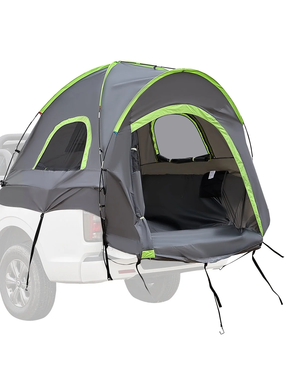 Pickup Truck Tent, Fit 5.0-5.2 ft Truck Tents for Camping, Waterproof PU2000mm 2-3 Person Sleeping Truck Bed Tent with Double Layer Design Windows, Sturdy Truck Bed Camper Shell with Storage Bag