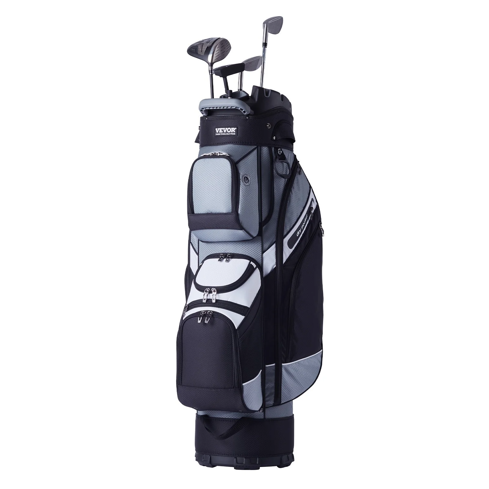 Golf Cart Bag with 14 Way Organizer Divider Top, 41" 13 Pockets Premium Nylon Cart Bag, Durable Golf Bags with Handles & Dust Cover & Detachable Straps for Men & Women, Black Color-Block
