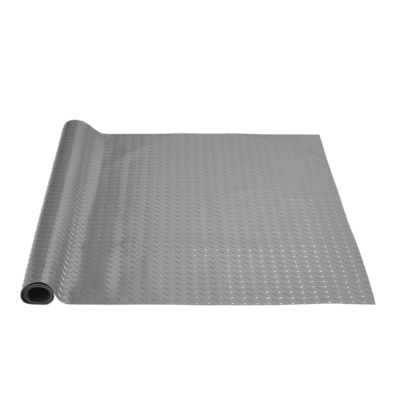 Garage Floor Mat, 78.74 x 47.24 inch PVC Garage Flooring Roll, Non-slip Diamond Texture, 25.83 sq.ft Covering Space, Garage Mats for Under Cars, for Gyms Boats Car Trailer, Silver