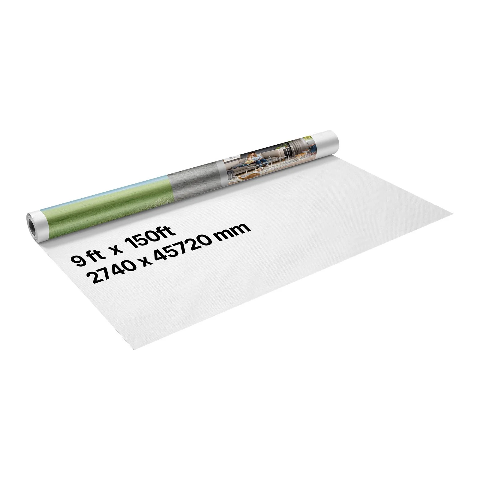 House Wrap, 9 x 150 ft, 0.13 mm Thick Vapor Barrier, Heavy Duty Plastic Sheeting for Tear-resistant, Drop Cloth Vapor Barrier Covering for Residential & Commercial Construction, White