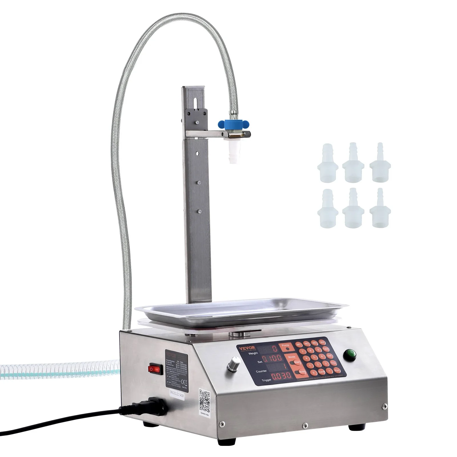 Liquid Filling Machine, 30-15000 g Weighing Capacity, Automatic Bottle Filler Machine Bottling Machine Digital Control for Milk, Water, Oil, Wine, Beverage, Detergent, Shampoo (Single Nozzle)