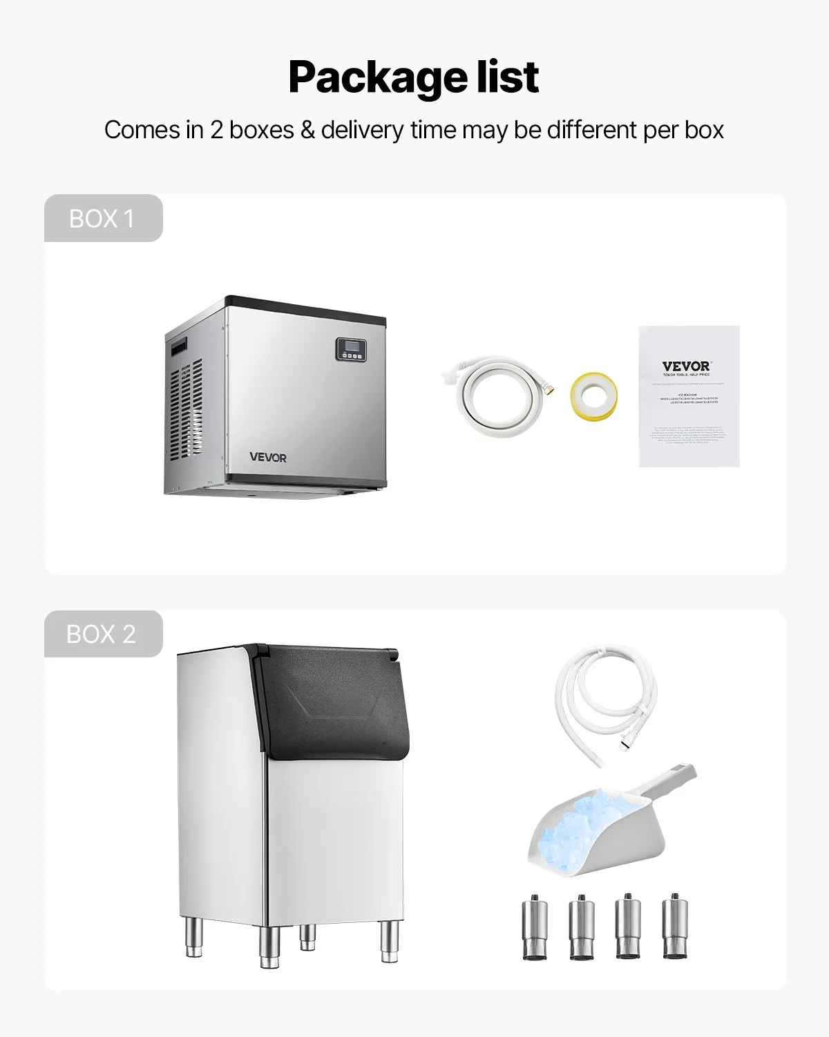 Commercial Ice Maker Machine, 550LBS/24H Ice-Making Machine with 300LBS Large Storage Bin, Auto Self-Cleaning Ice Maker with Touchscreen for Bar Cafe Restaurant Business Commercial - Image 6