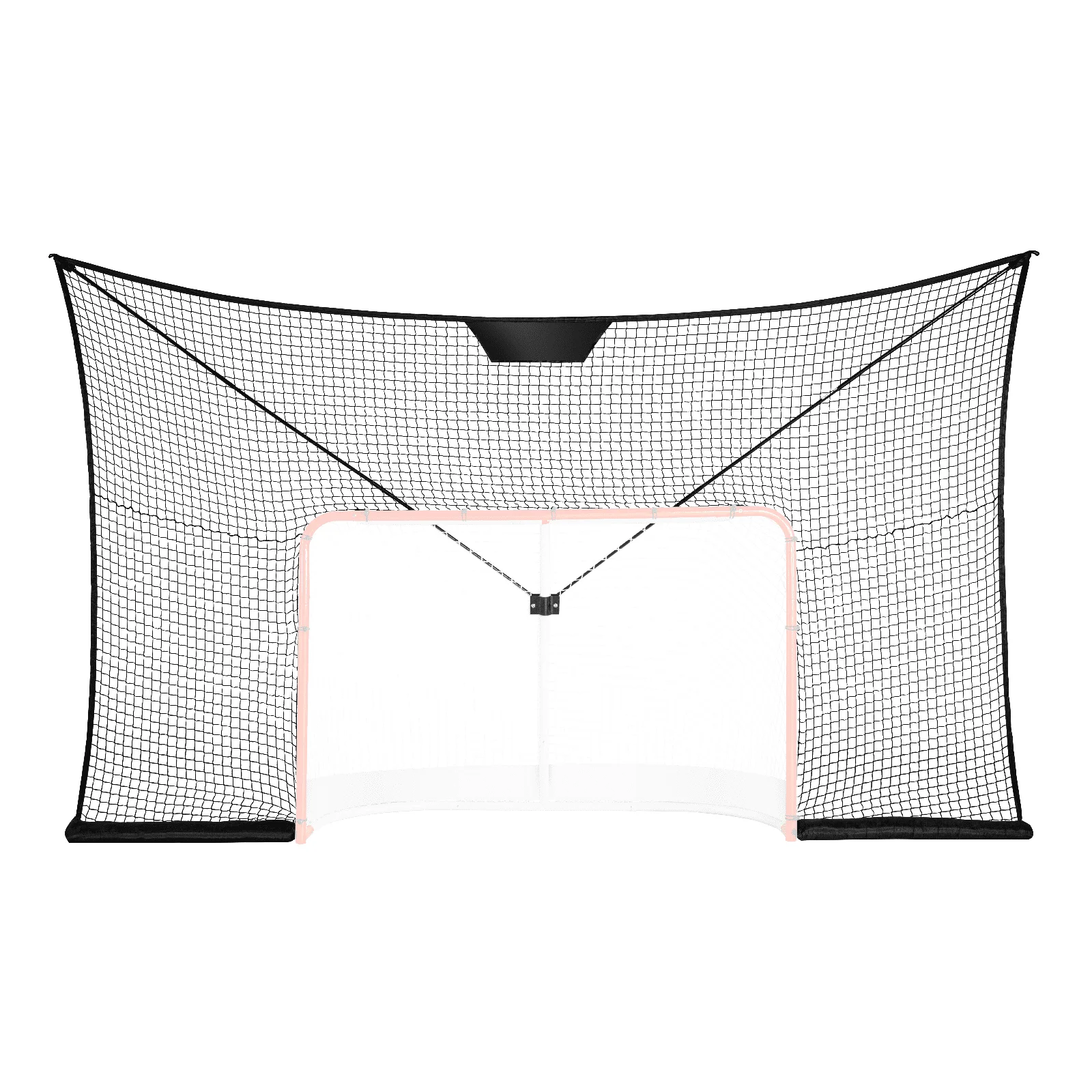 Hockey Goal Backstop Net, Street Hockey Sports Backstop Netting,  Portable Indoor Outdoor Hockey Training Net, 12x7 FT Large Size Target Net, Easy Assemble, Black (Goal Frame Not Included)