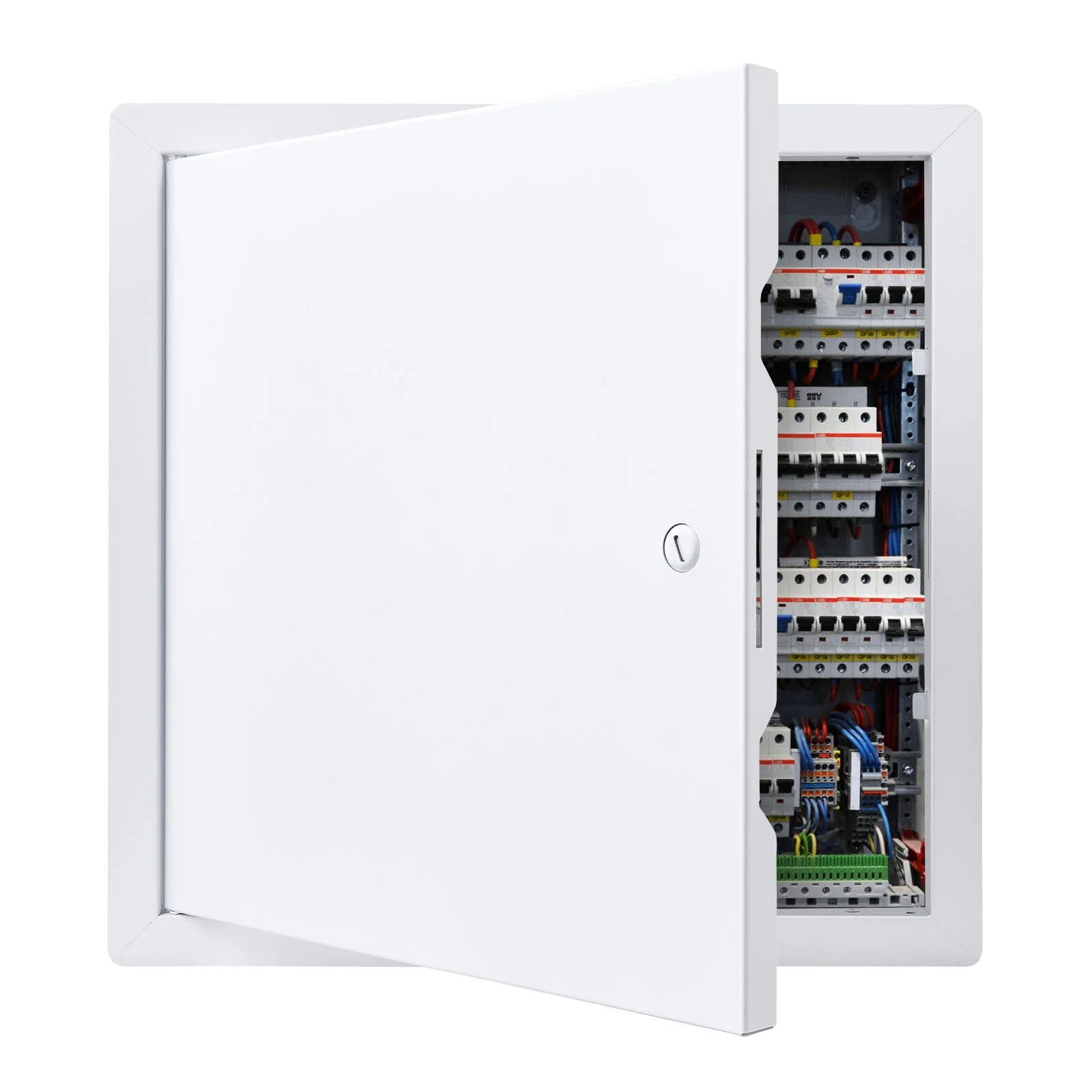 Access Panel for Drywall, 13.3 x 13.3 in Galvanized Steel Access Door, Easy Install Hinged Service Panel with Screwdriver Latch, for Ceiling Plumbing Electrical, 12.4 x 12.4 in Cutout Size White