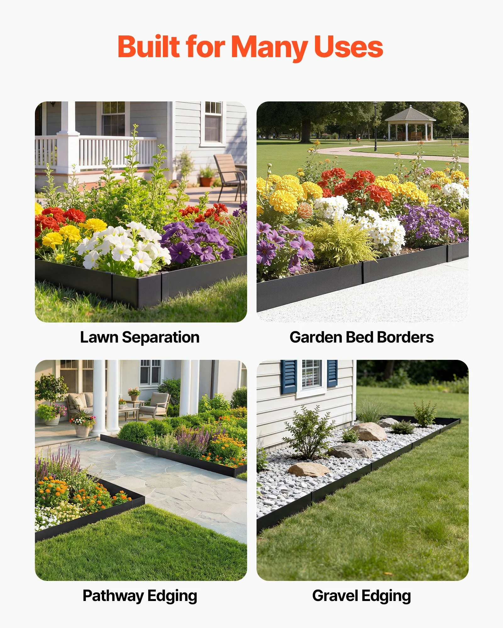 Galvanized Steel Landscape Edging, 12-Pack 40 x 6 Inch Metal Edging for Landscaping with 14 Mounting Clips, Heavy Duty Metal Garden Edge Border for Flower Bed, Yard Pathway, Black - Image 8