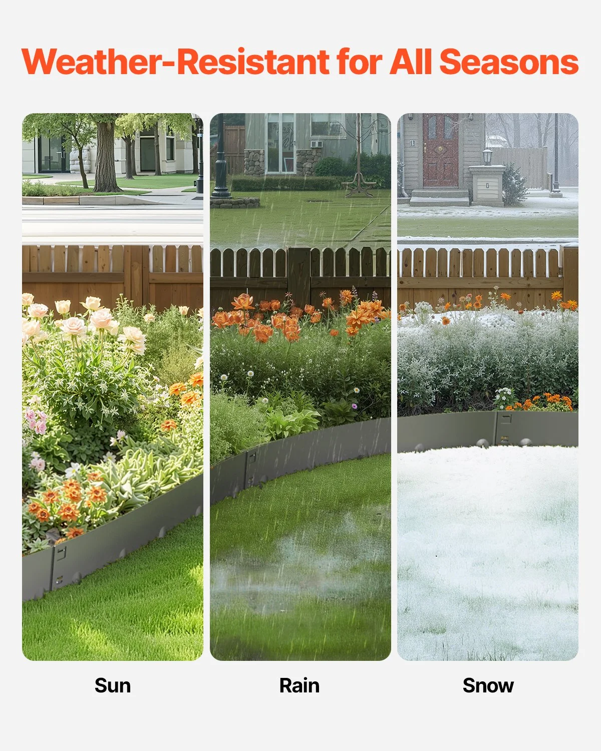 Steel Landscape Edging, 5 Packs 39 x 3 in Rust-Resistant Metal Landscape Edging, Bendable Garden Edging Border, Heavy Duty Lawn Edging, Easy-to-Install, Flower Bed Yard Pathway Divider Dark Gray - Image 3