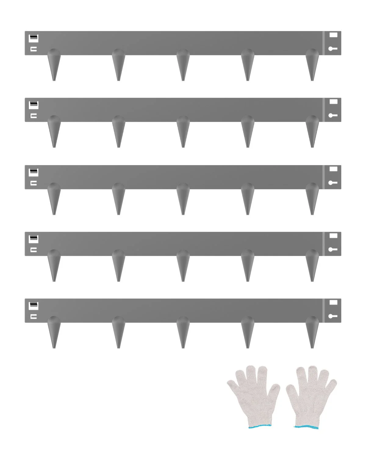 Steel Landscape Edging, 5 Packs 39 x 3 in Rust-Resistant Metal Landscape Edging, Bendable Garden Edging Border, Heavy Duty Lawn Edging, Easy-to-Install, Flower Bed Yard Pathway Divider Dark Gray