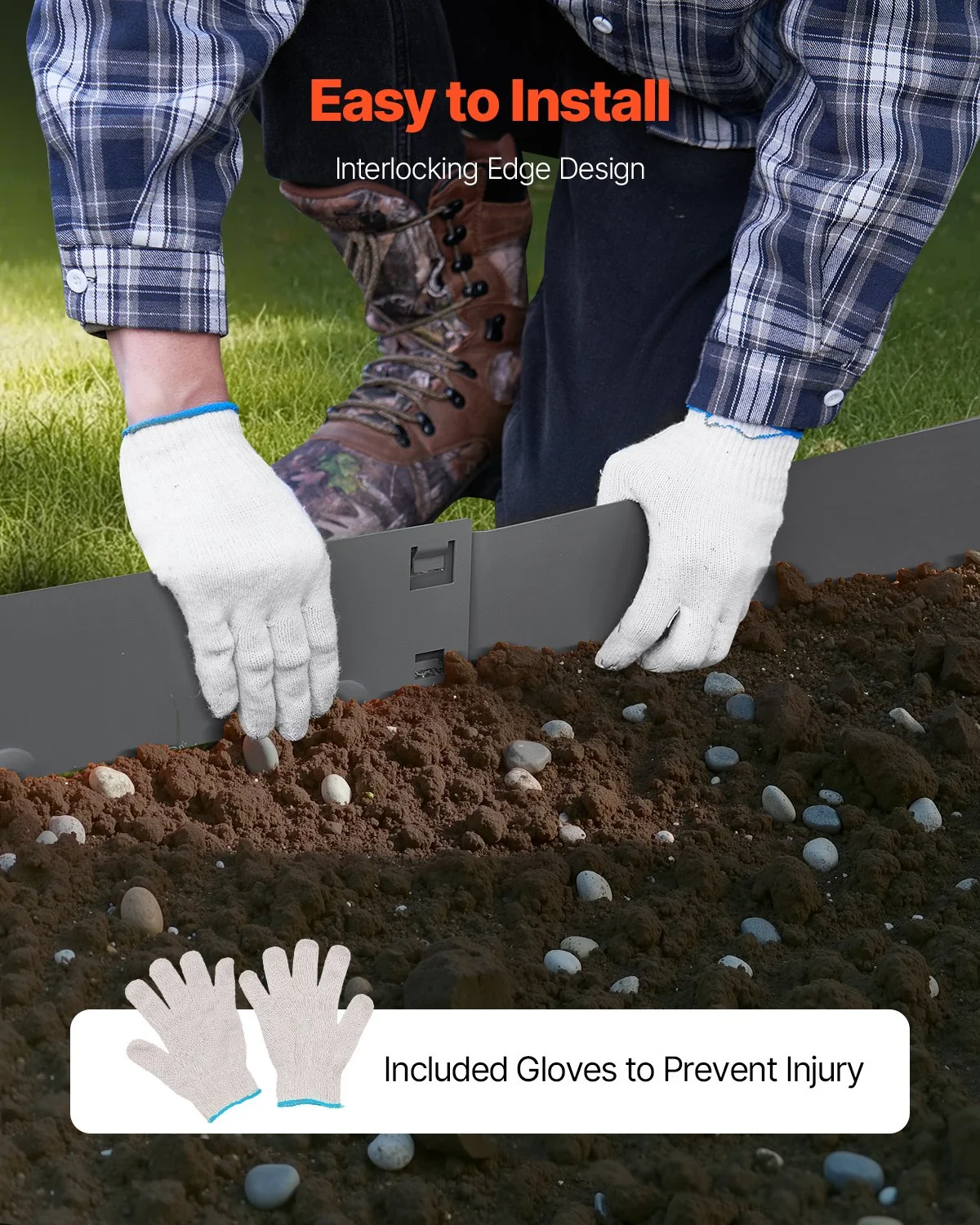 Steel Landscape Edging, 5 Packs 39 x 3 in Rust-Resistant Metal Landscape Edging, Bendable Garden Edging Border, Heavy Duty Lawn Edging, Easy-to-Install, Flower Bed Yard Pathway Divider Dark Gray - Image 8