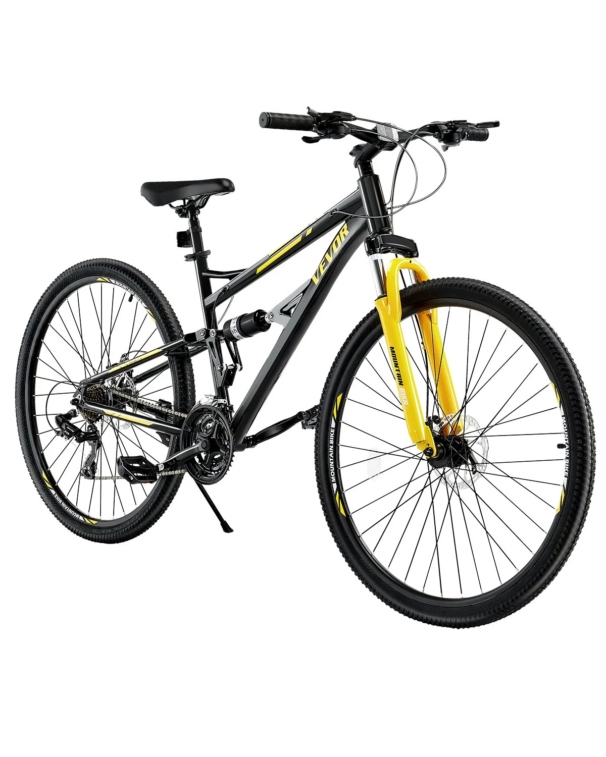Mountain Bike, 29 inch MTB Bicycle with Full Dual Suspension, 24 Speeds Twist Shifting, Comfort Saddle, Dual Disc Brakes, Aluminum Alloy Frame, Adult Sport Cycling Bicycle for Men Women Trail Snow