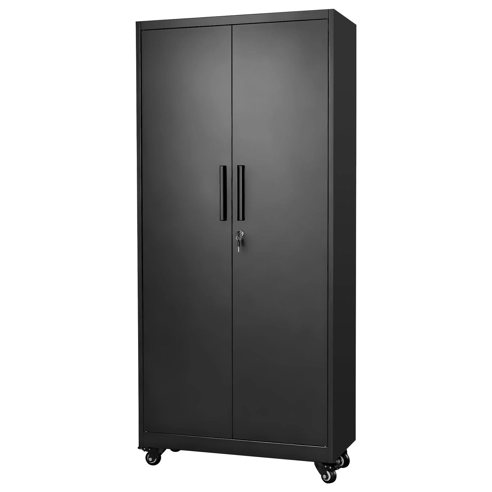 Metal Storage Cabinet, 70.6 in Rolling Steel Garage Cabinet with Adjustable Shelves, 2 Magnetic Doors, Hanging Rod & 3 Rod Hooks, 5 Tiers Lockable Tool Storage for Pantry, Warehouse, Basement - Image 10