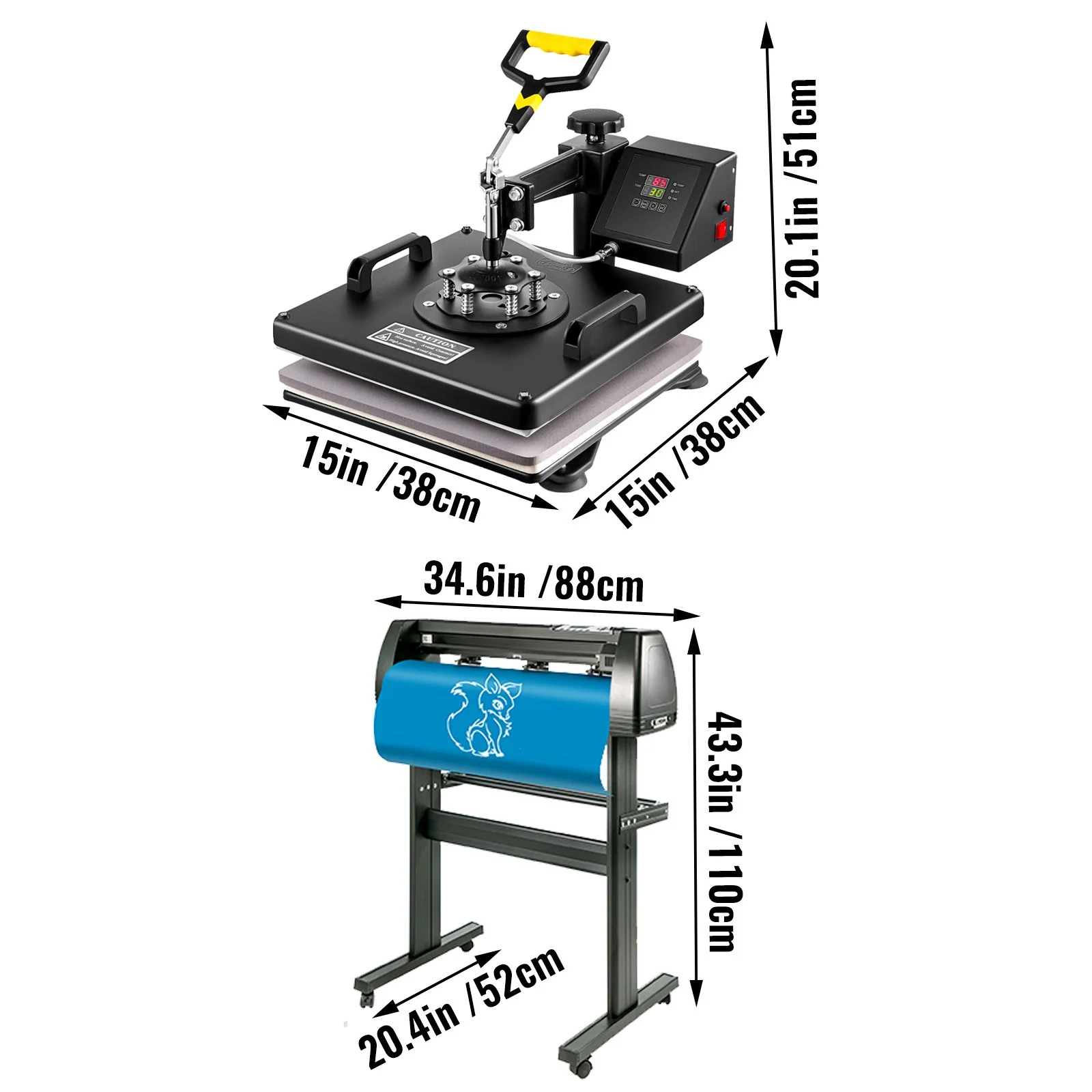 6 In 1 Mug Hat Heat Press & 28 Inch Vinyl Cutter Machine w/ Floor Stand - Image 8